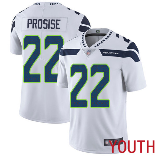 Seattle Seahawks Limited White Youth C. J. Prosise Road Jersey NFL Football #22 Vapor Untouchable->youth nfl jersey->Youth Jersey